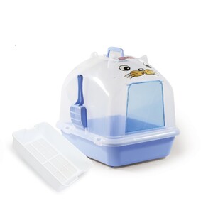 Semi-transparent Dome Cat Pan (With Sieve and Scoop)