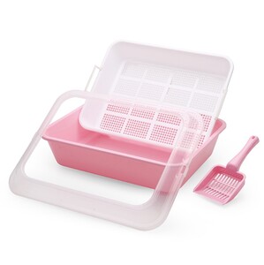 Cat Litter Pan (With 3cm High Sieve, 2.5mm Filter and Scoop)