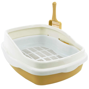 Oval Cat Litter Pan (With 2cm High Sieve, 5mm Filter and Scoop)